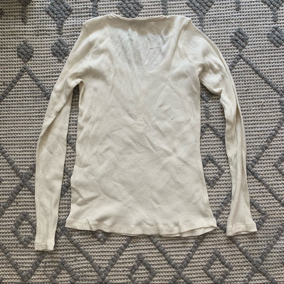 *SOLD* Washed ribbed knit Henley top - Picture 3 of 6